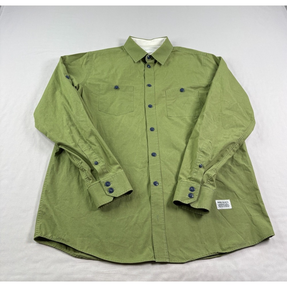 Norse Projects Shirt Mens Medium Green Button Up Long Sleeve Casual